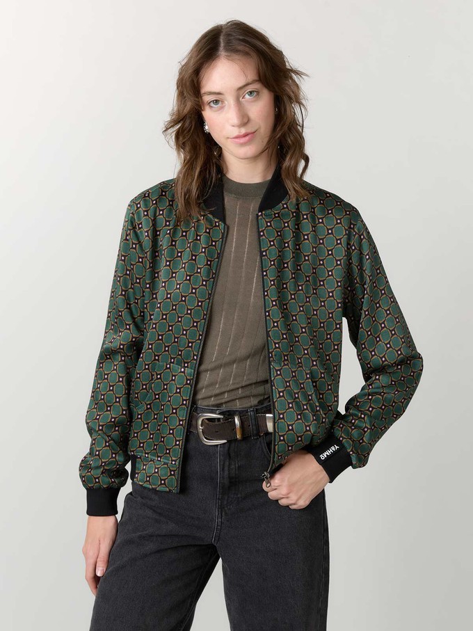 Ruth Reversible Bomber Jacket emerald/black from Yahmo