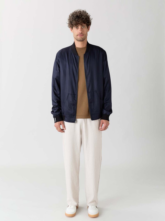 Laslo Reversible Bomber Jacket moka/navy from Yahmo