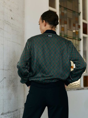 Ruth Reversible Bomber Jacket Emerald/Black from Yahmo Ruth Reversible Bomber Jacket Emerald/Black from Yahmo