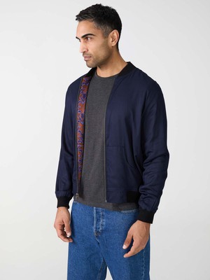 Laslo Reversible Bomber Jacket moka/navy from Yahmo