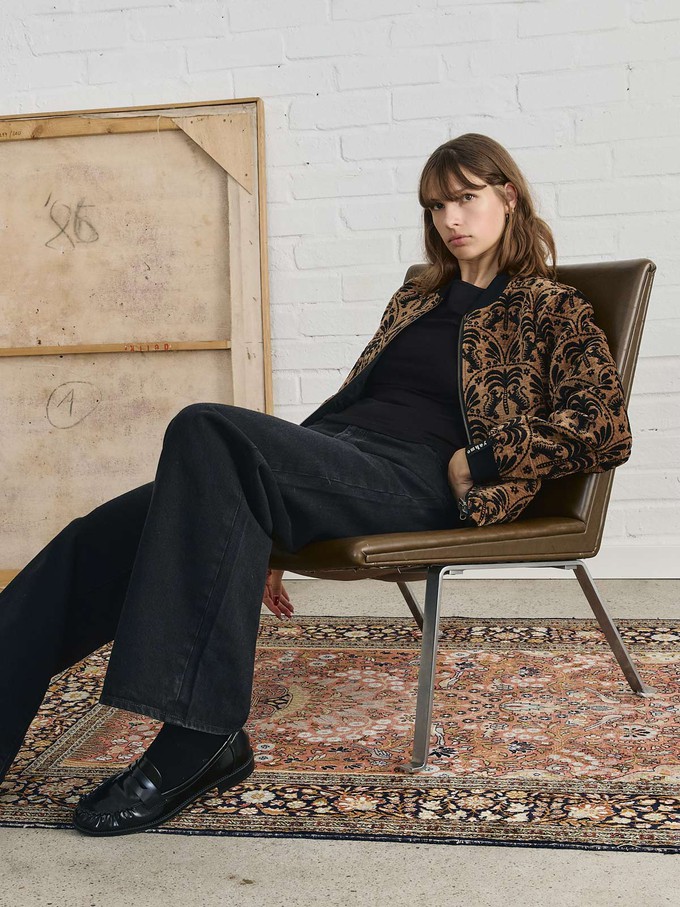 Berta Reversible Bomber Jacket Palm/Black from Yahmo