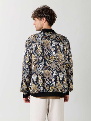 Laslo Reversible Bomber Jacket bird/navy from Yahmo
