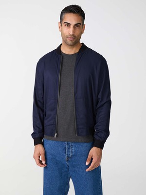 Laslo Reversible Bomber Jacket moka/navy from Yahmo
