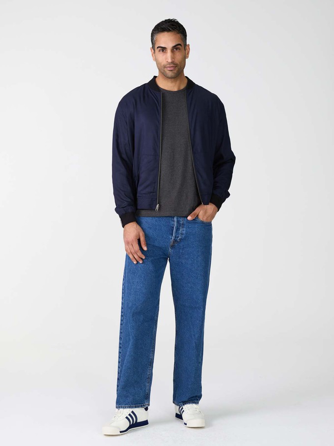Laslo Reversible Bomber Jacket moka/navy from Yahmo
