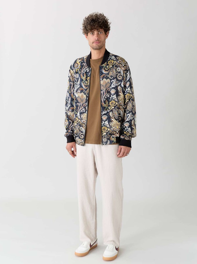 Laslo Reversible Bomber Jacket bird/navy from Yahmo