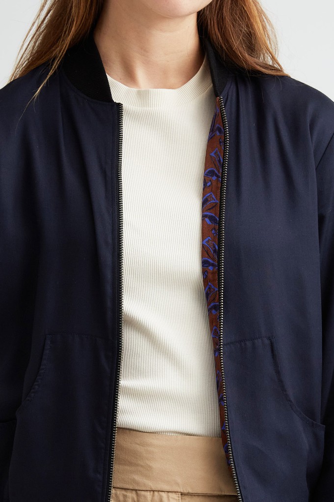 Ruth Reversible Bomber Jacket moka/navy from Yahmo