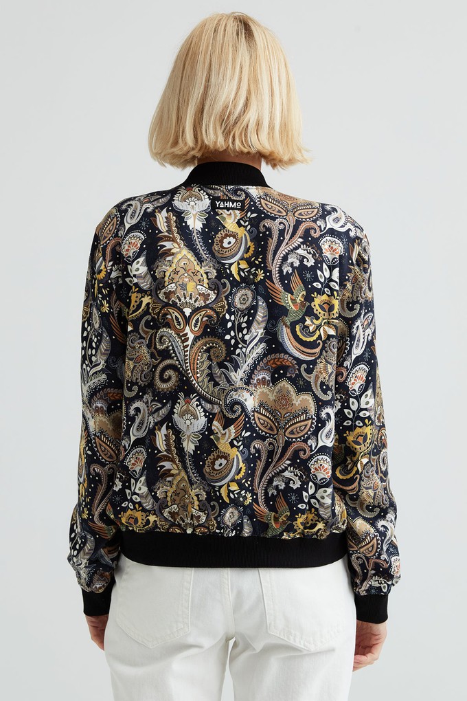 Ruth Reversible Bomber Jacket bird/navy from Yahmo