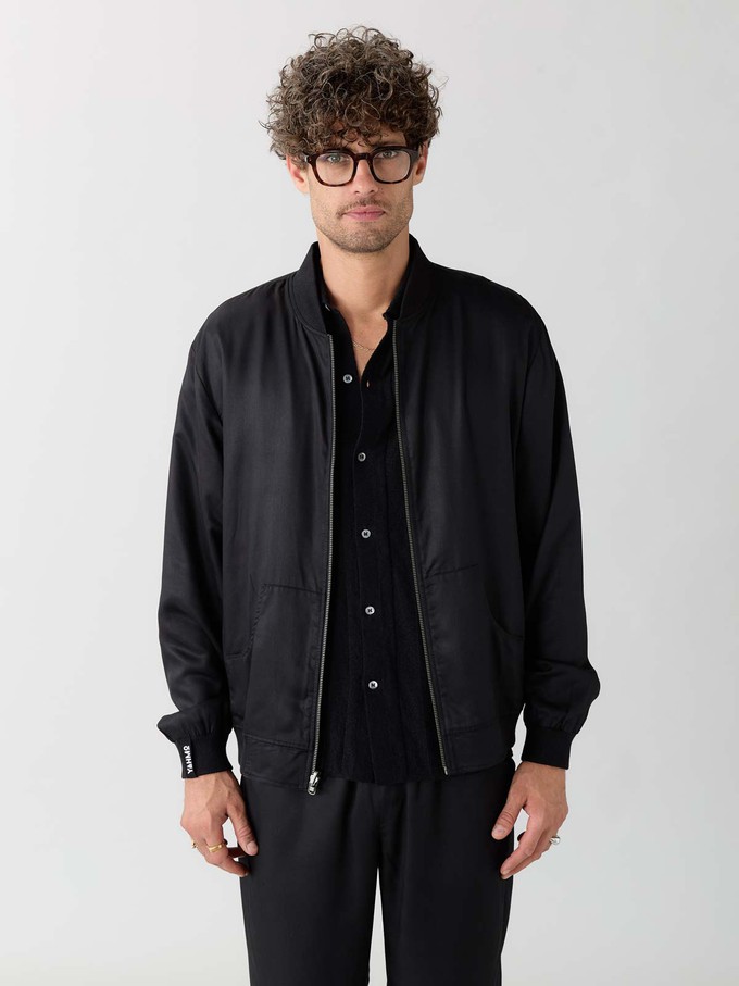 Laslo Reversible Bomber Jacket sandalwood/black from Yahmo