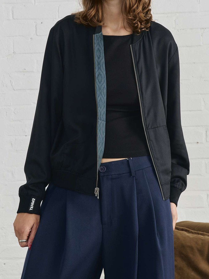 Ruth Reversible Bomber Jacket Opal/Black from Yahmo