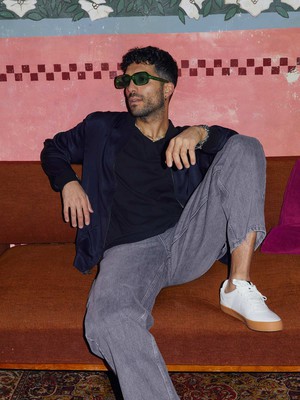 Laslo Reversible Bomber Jacket moka/navy from Yahmo