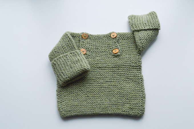 Baby Sweater | Baby Grass | 100% Baby Alpaca Wool | 6-12 Months from Yanantin Alpaca