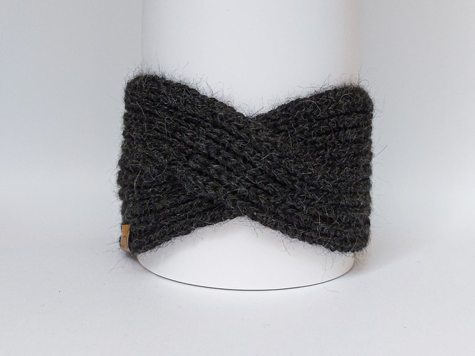 Knitted Headband | Stormy Night Grey | 100% Alpaca Wool from Yanantin Alpaca