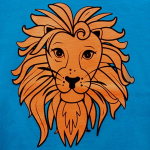 Kids t-shirt ‘Oeh Lion’ – Aqua from zebrasaurus
