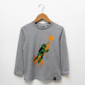 Kids longsleeve t-shirt ‘Frocket’ | Grey melange from zebrasaurus