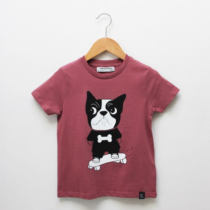 Kinder t-shirt ‘Baggy Dog’ – Misty rose from zebrasaurus