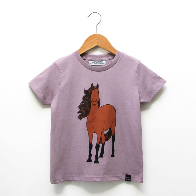 Kinder t-shirt ‘Horse-d’oeuvre’ | Misty lilac from zebrasaurus