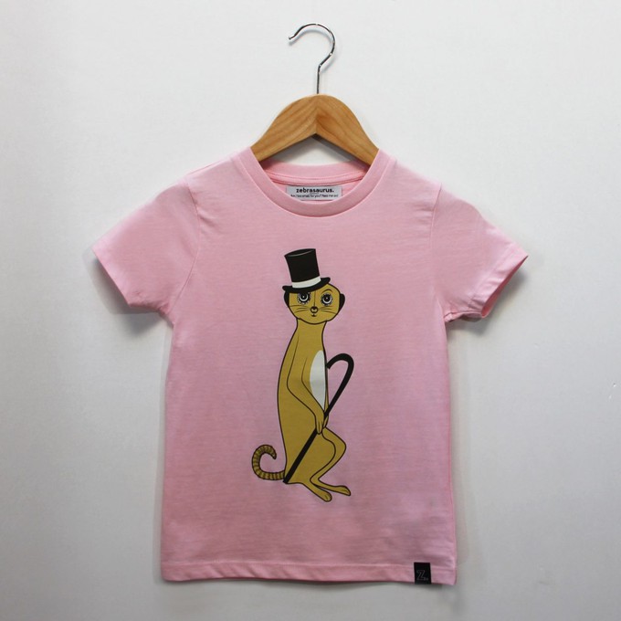 Kids t-shirt ‘Meerkat’ – Pink from zebrasaurus