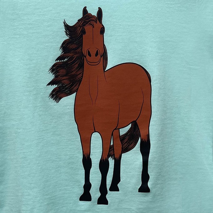 Kinder t-shirt ‘Horse-d’oeuvre’ | Aqua from zebrasaurus