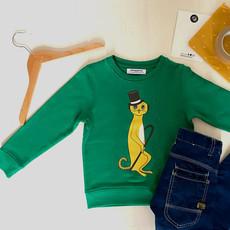Kinder sweater ‘Stok-staartje’ – Groen van zebrasaurus