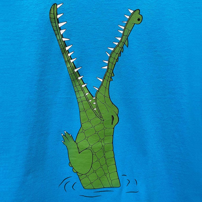 Kids t-shirt ‘Croc monsieur’ | Azur blue from zebrasaurus