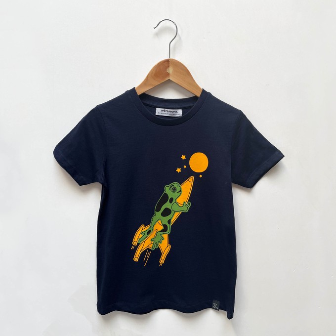 Kinder t-shirt ‘Frocket’ | Navy from zebrasaurus