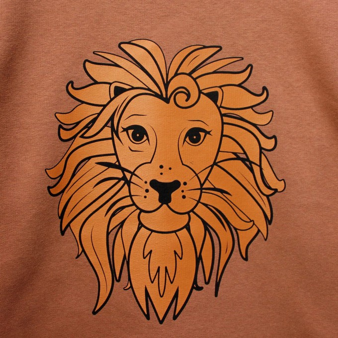 Kids sweater ‘Oeh Lion’ – Camel from zebrasaurus