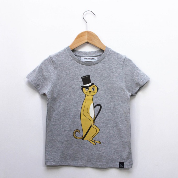 Kinder t-shirt ‘Stok-staartje’ – Grey melange from zebrasaurus