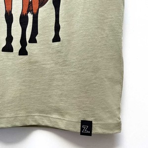 Kinder t-shirt ‘Horse-d’oeuvre’ | Sage green from zebrasaurus