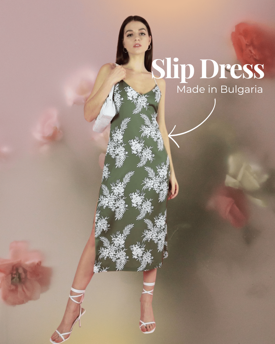 Slip Dress van Zijde gemaakt in Europa