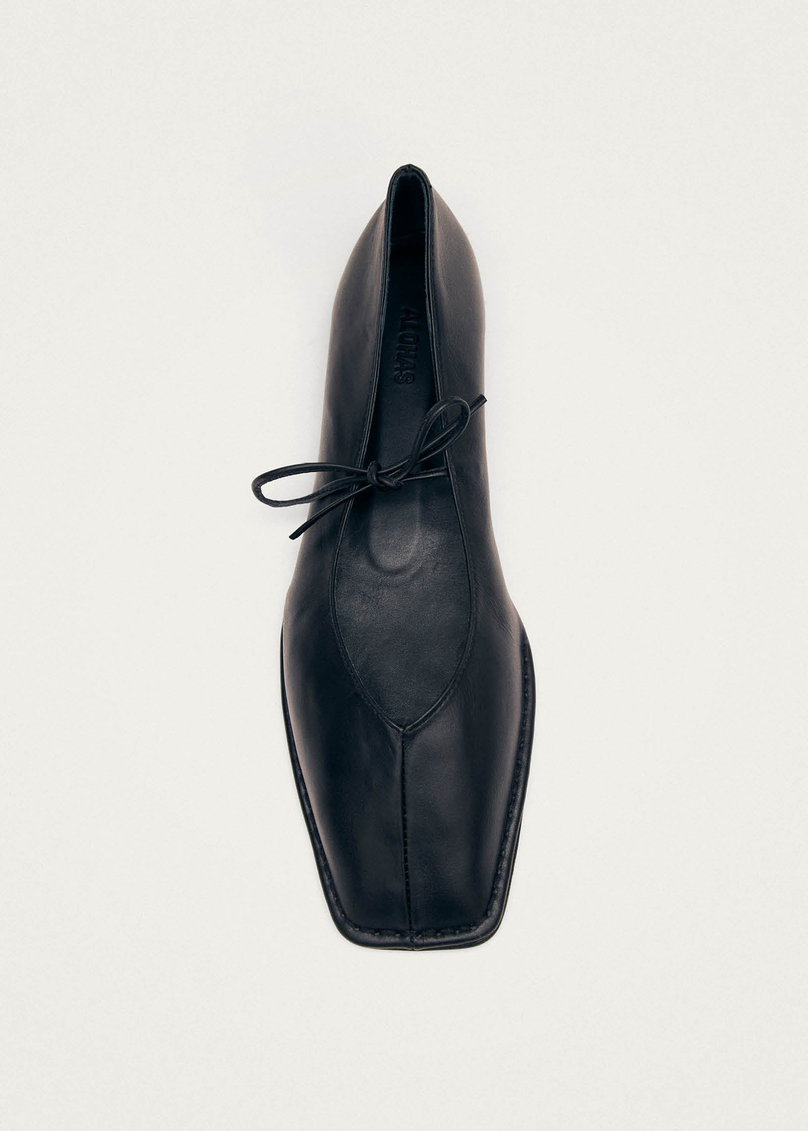 Project Cece | Sway Black Leather Ballet Flats
