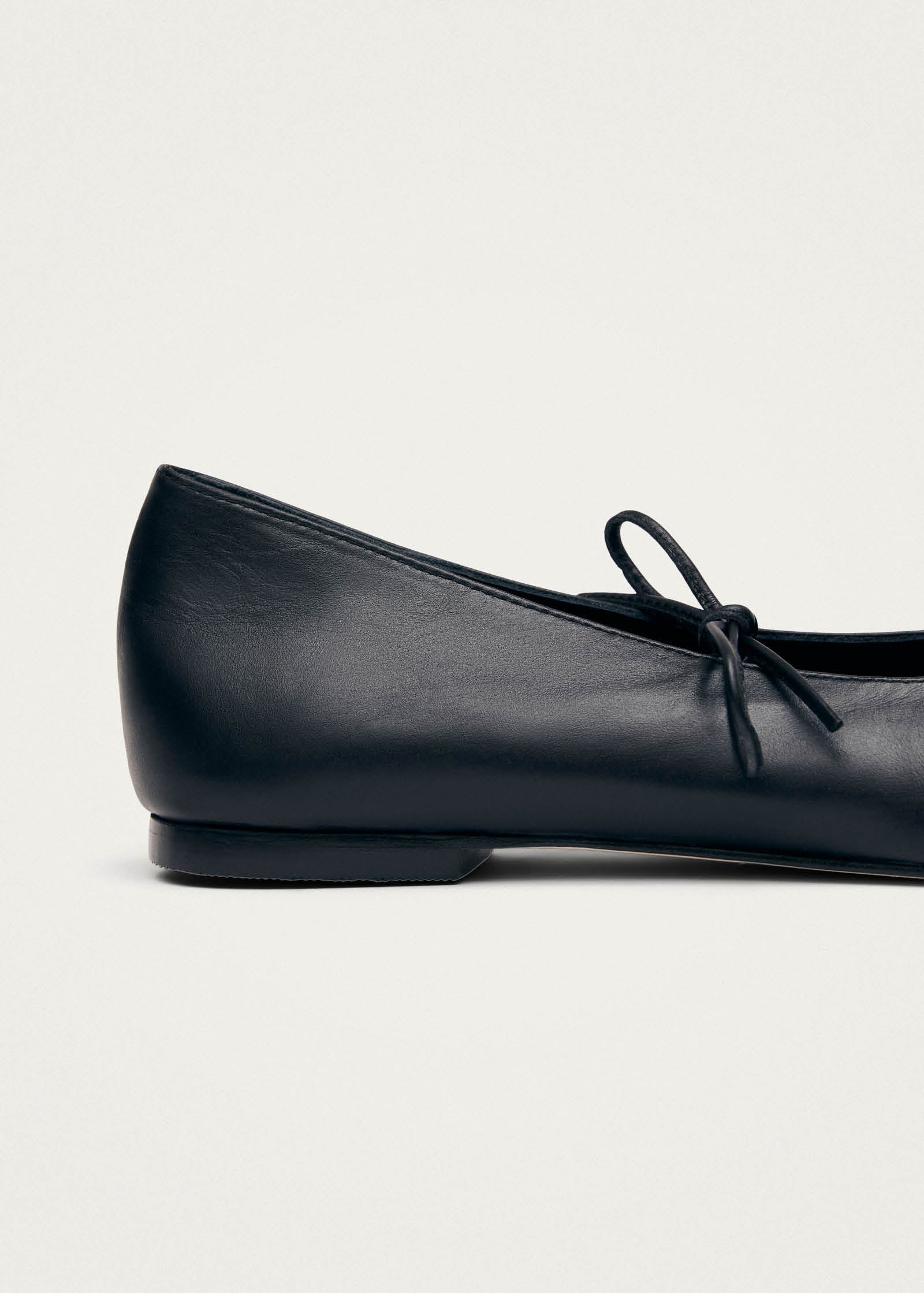 Project Cece | Sway Black Leather Ballet Flats