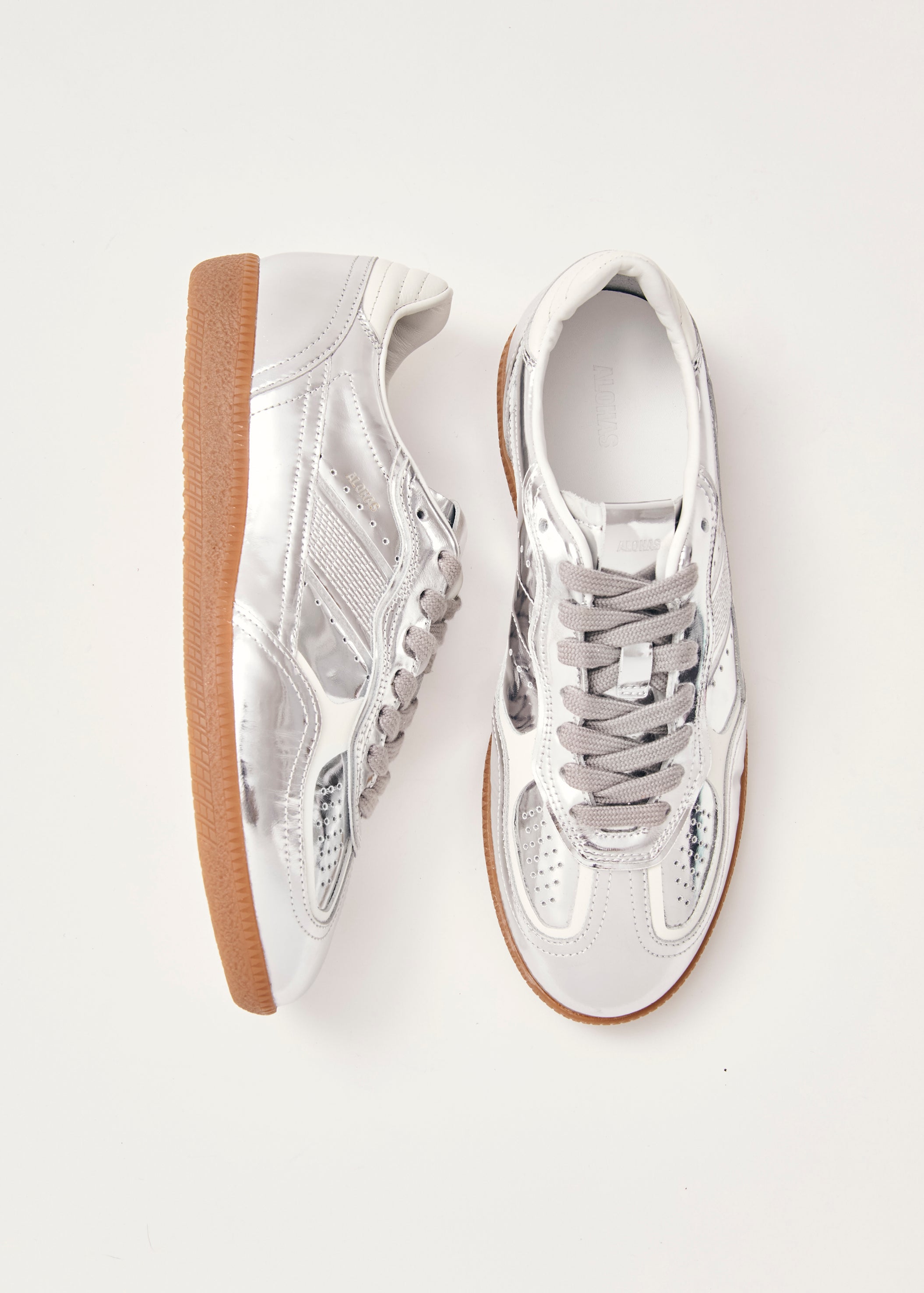Project Cece | Tb.490 Rife Shimmer Silver Cream Leather Sneakers