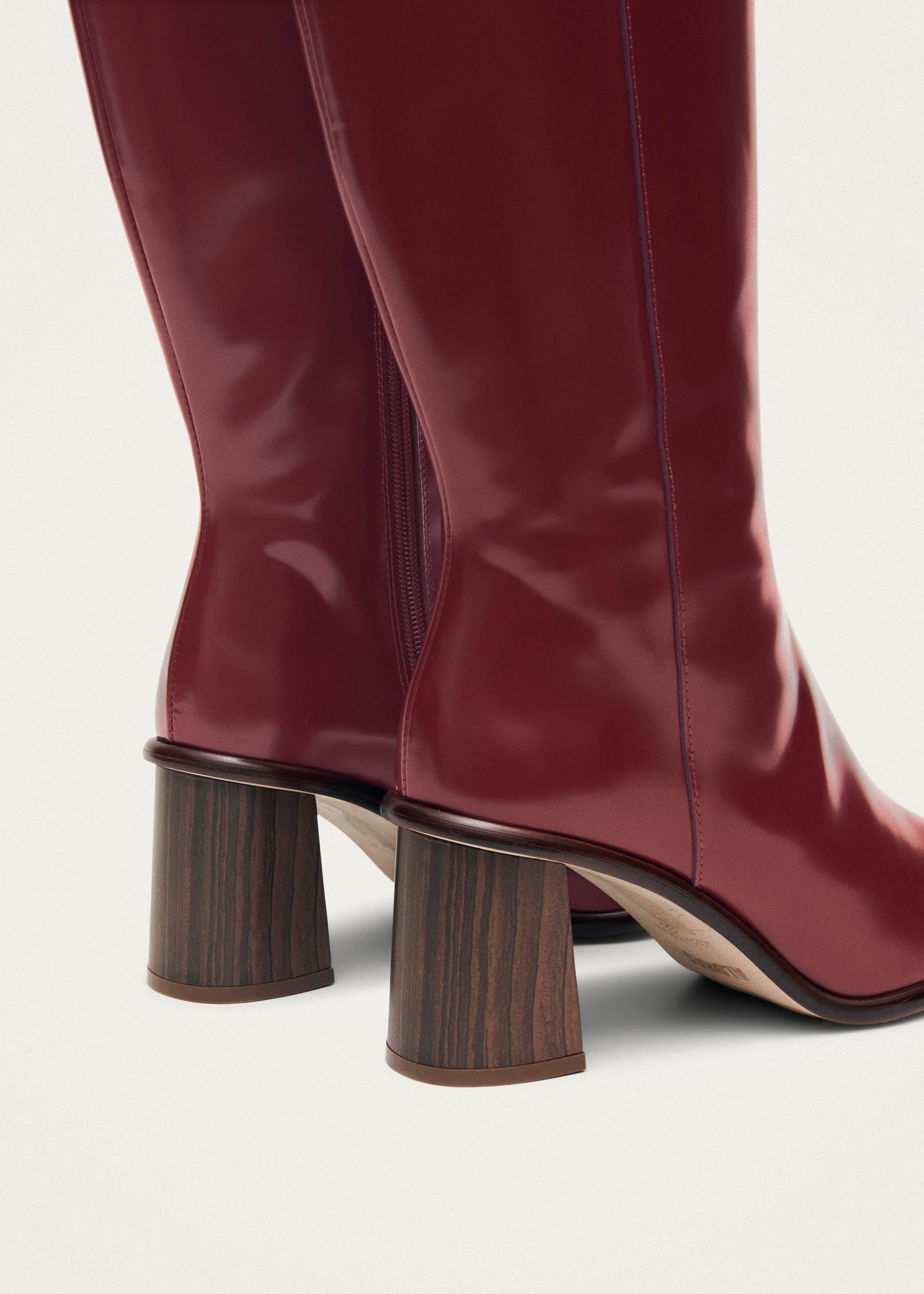 靴 synthetic leather heel boots wine red 24 Patent Leather Knee High Boots (TKS015-PZV00C-BORDEAUX)