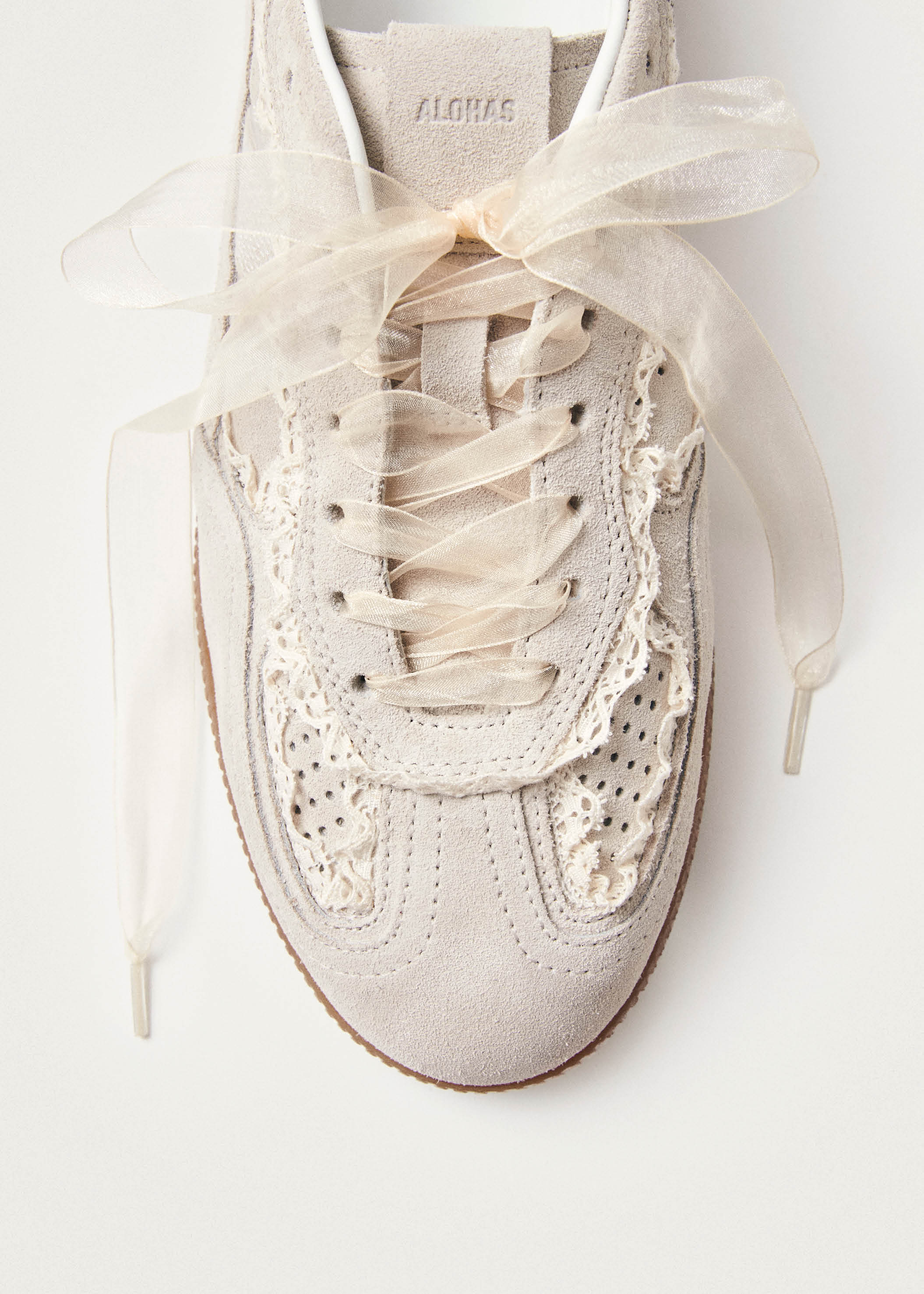 Project Cece | Tb.490 Crochet Cream Leather Sneakers