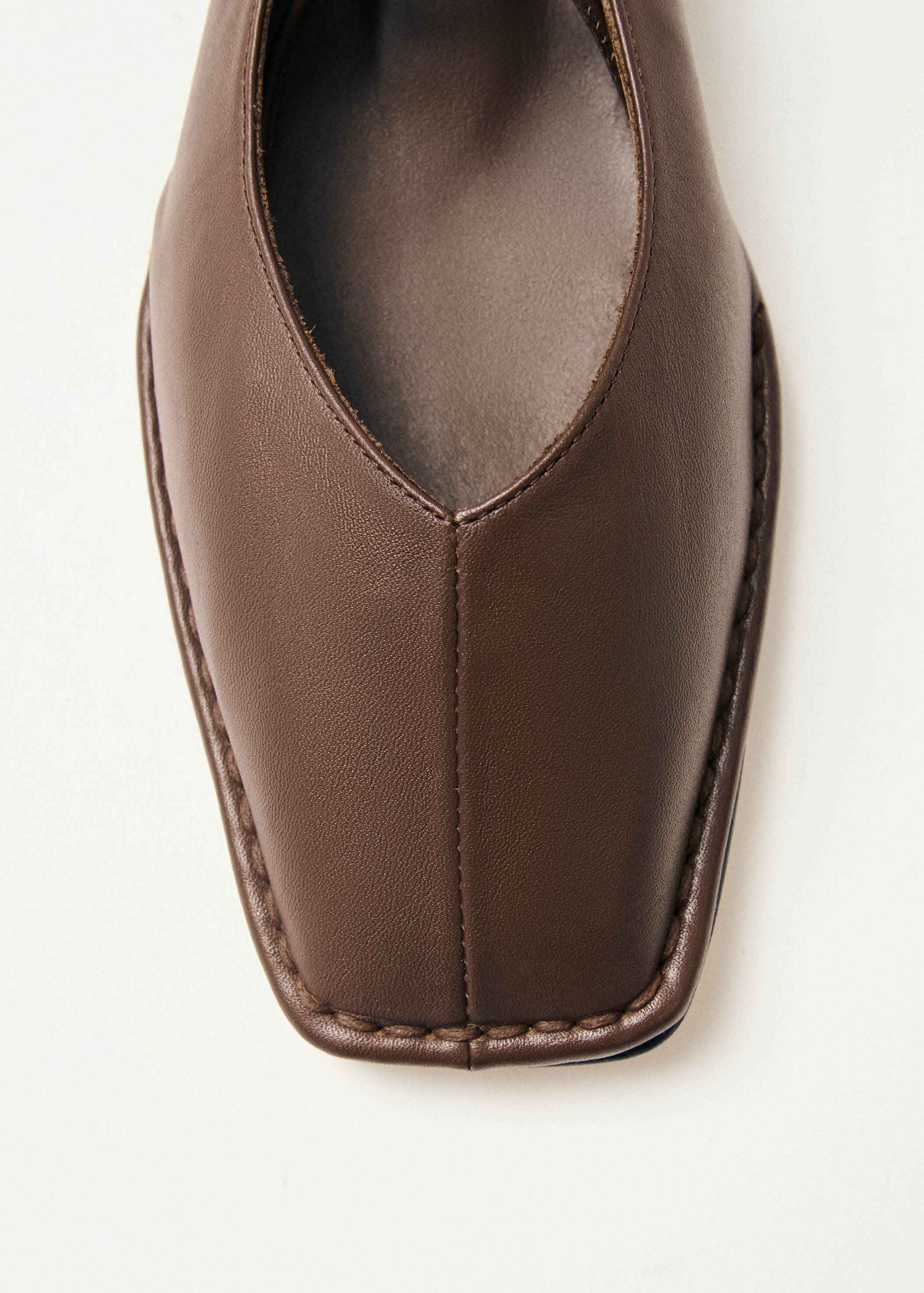 Project Cece | Sway Chestnut Brown Leather Ballet Flats