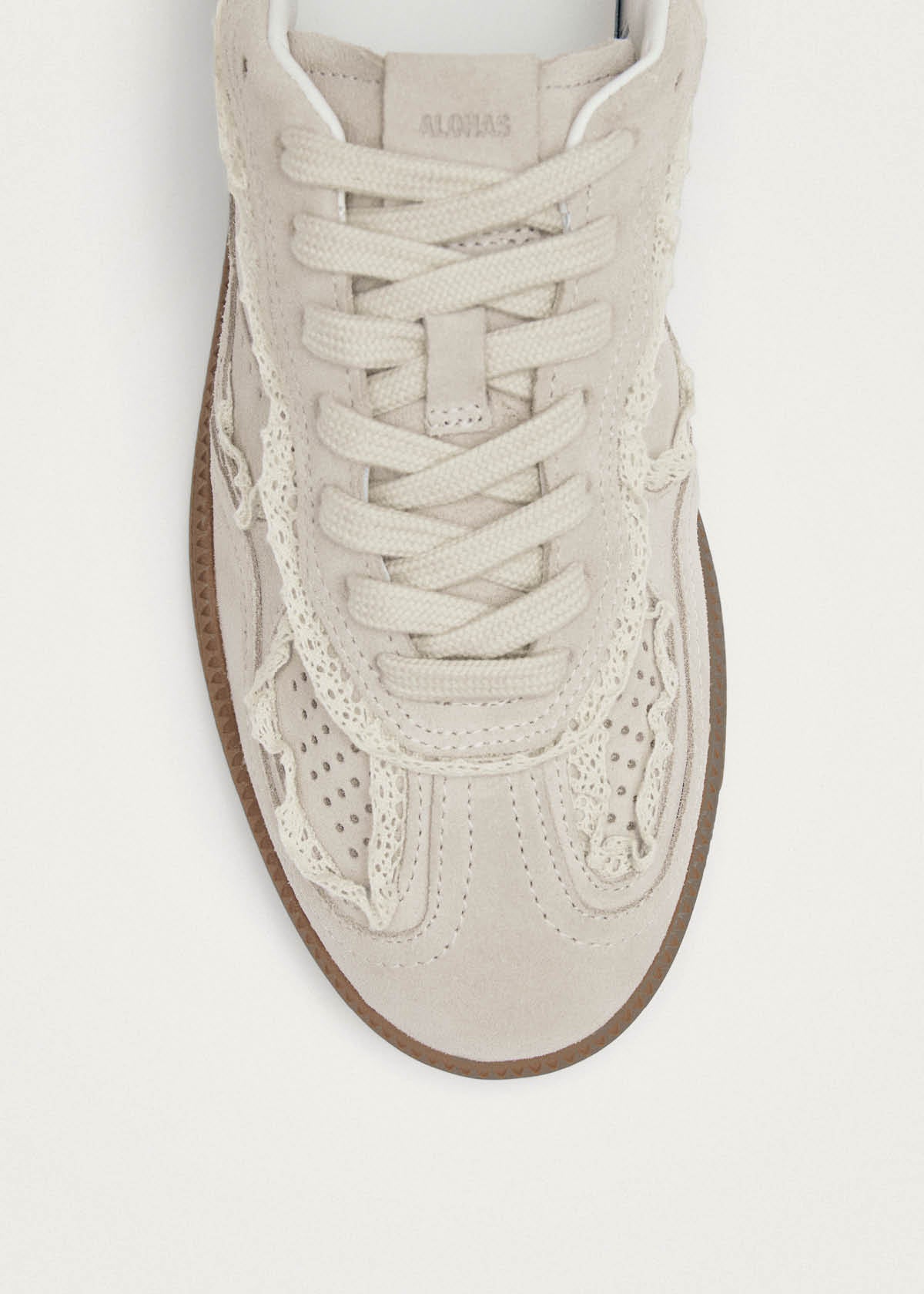 Project Cece | Tb.490 Crochet Cream Leather Sneakers