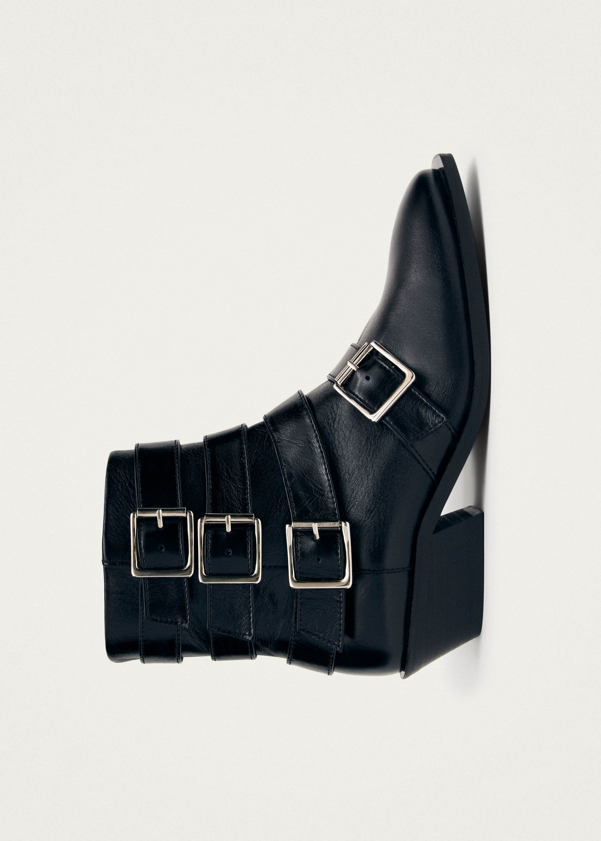 Project Cece | Eras Black Leather Ankle Boots