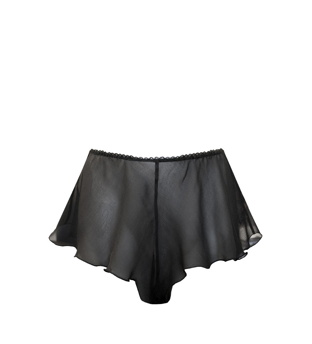 Project Cece | Daze Black Silk Flutter Knickers