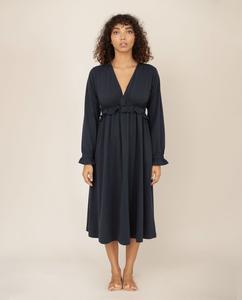 INEZ Organic Cotton Dress In Deep Indigo from Beaumont Organic INEZ Organic Cotton Dress In Deep Indigo from Beaumont Organic