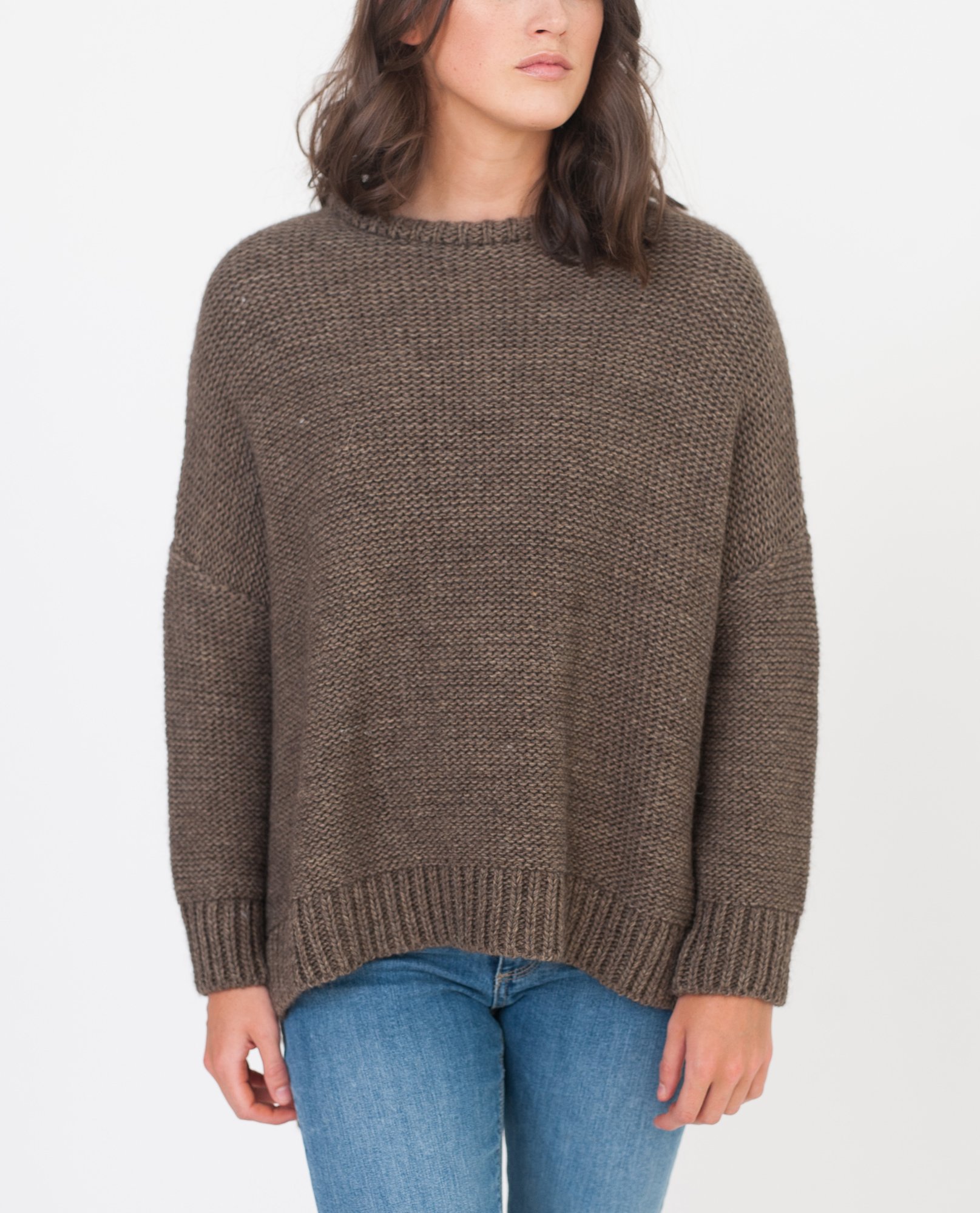 FAYE-MARIE Wool Knitted Jumper In Tobacco from Beaumont Organic FAYE-MARIE Wool Knitted Jumper In Tobacco from Beaumont Organic