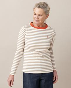 SHOBA Organic Cotton Top In Sand And Madder from Beaumont Organic SHOBA Organic Cotton Top In Sand And Madder from Beaumont Organic