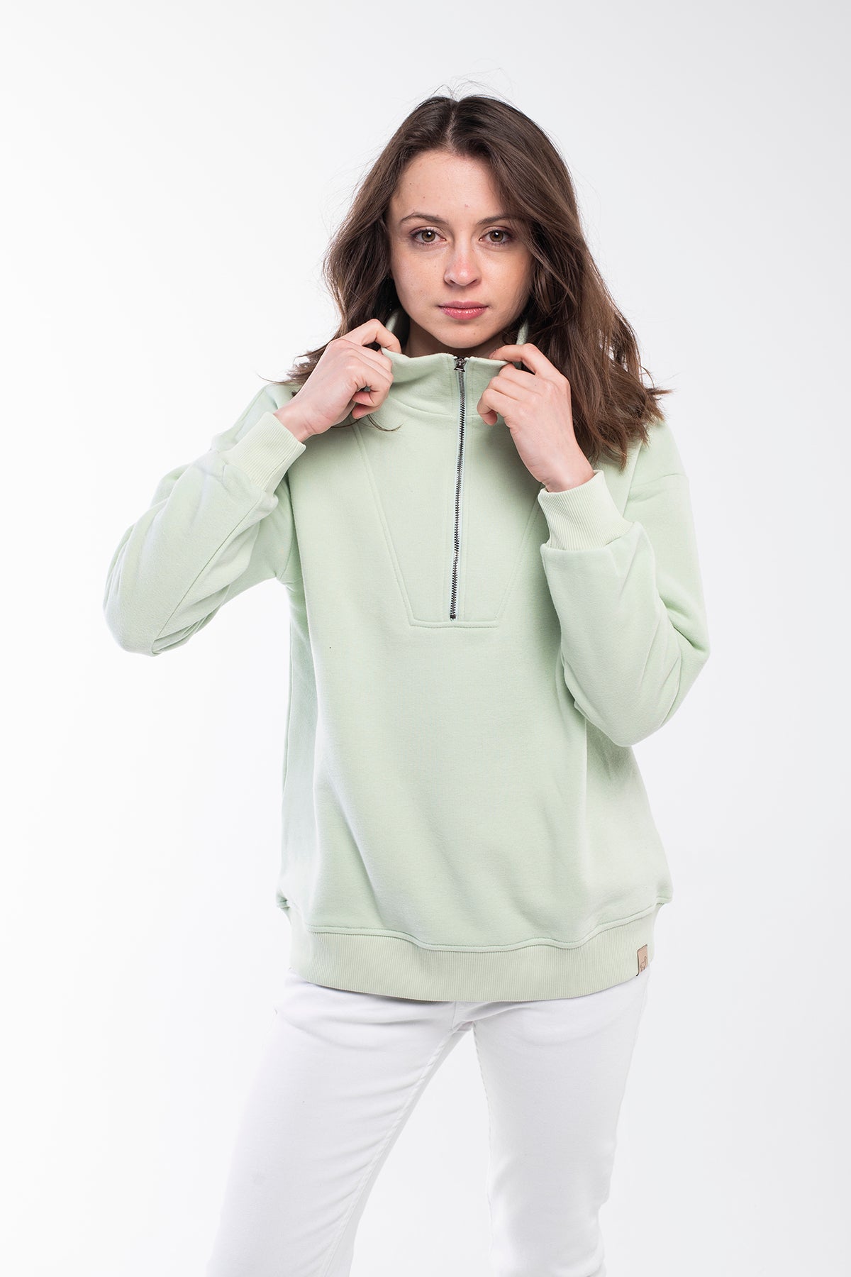 Zipped Neck Sweatshirt