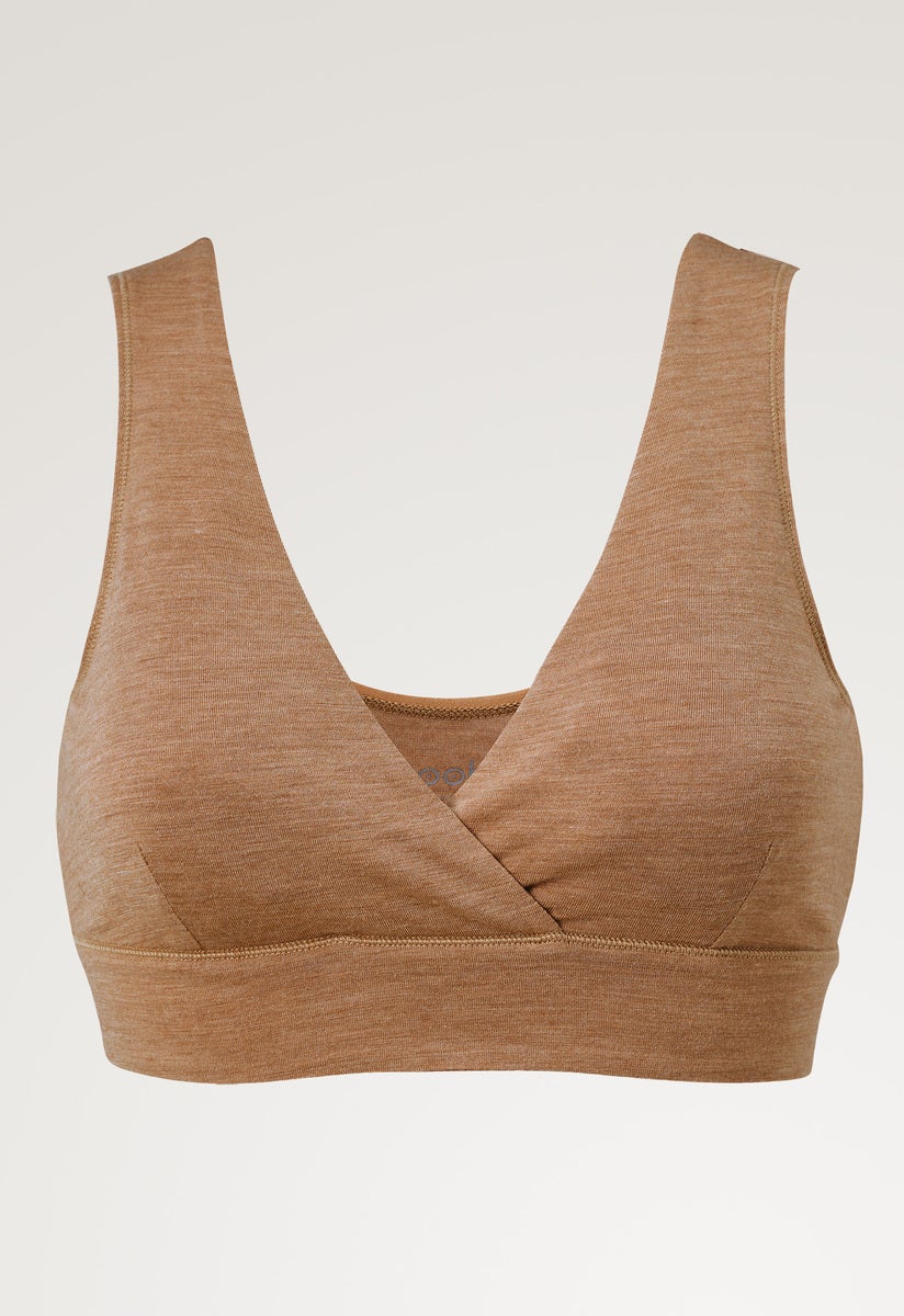 Merino wool nursing bra Brown Melange
