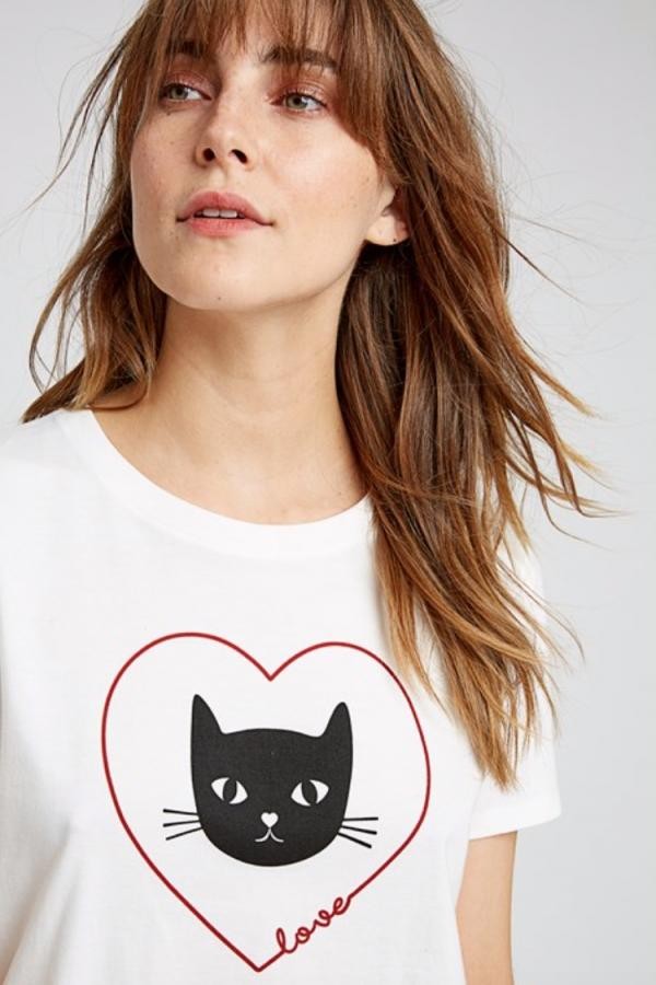 Hart kat t-shirt - wit from Brand Mission Hart kat t-shirt - wit from Brand Mission