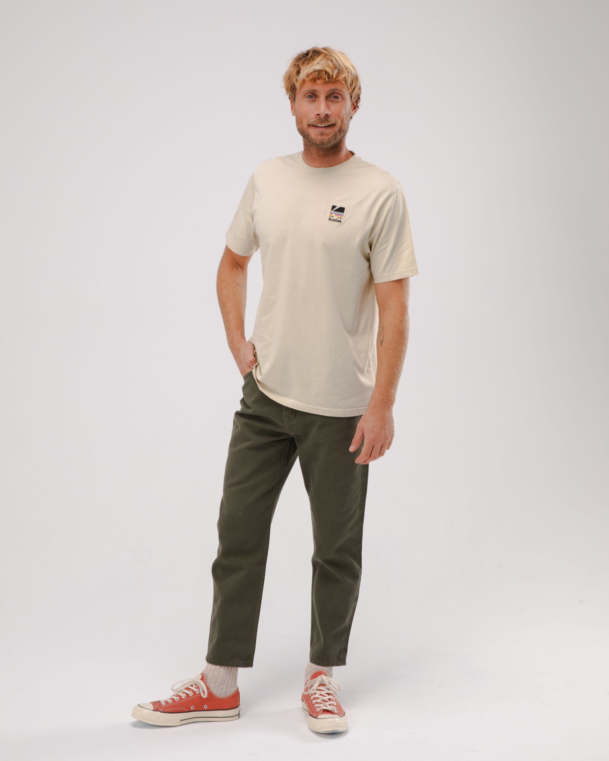 ★KODAK★ CINERY GRAPHIC HALF SLEEVE T-SHIRT KHAKI cc25c4be291bc7a35fddace51ded9d