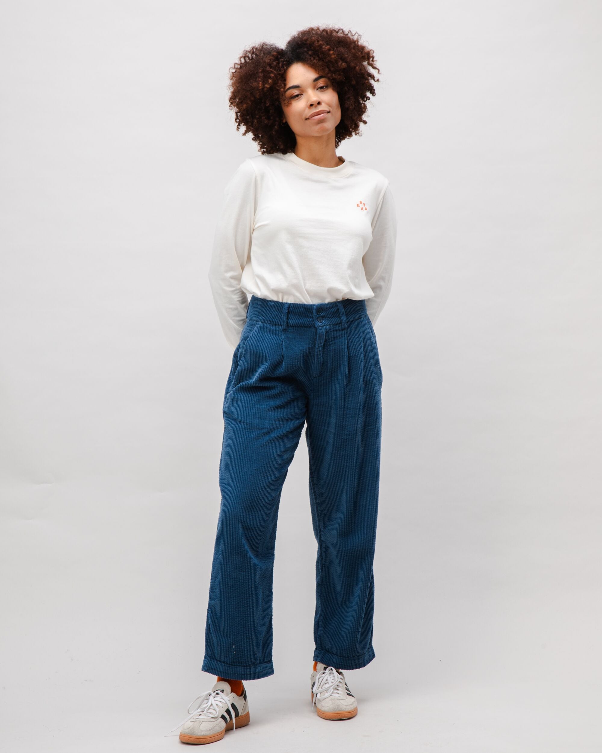 Project Cece | Corduroy Pleated Pants Indigo