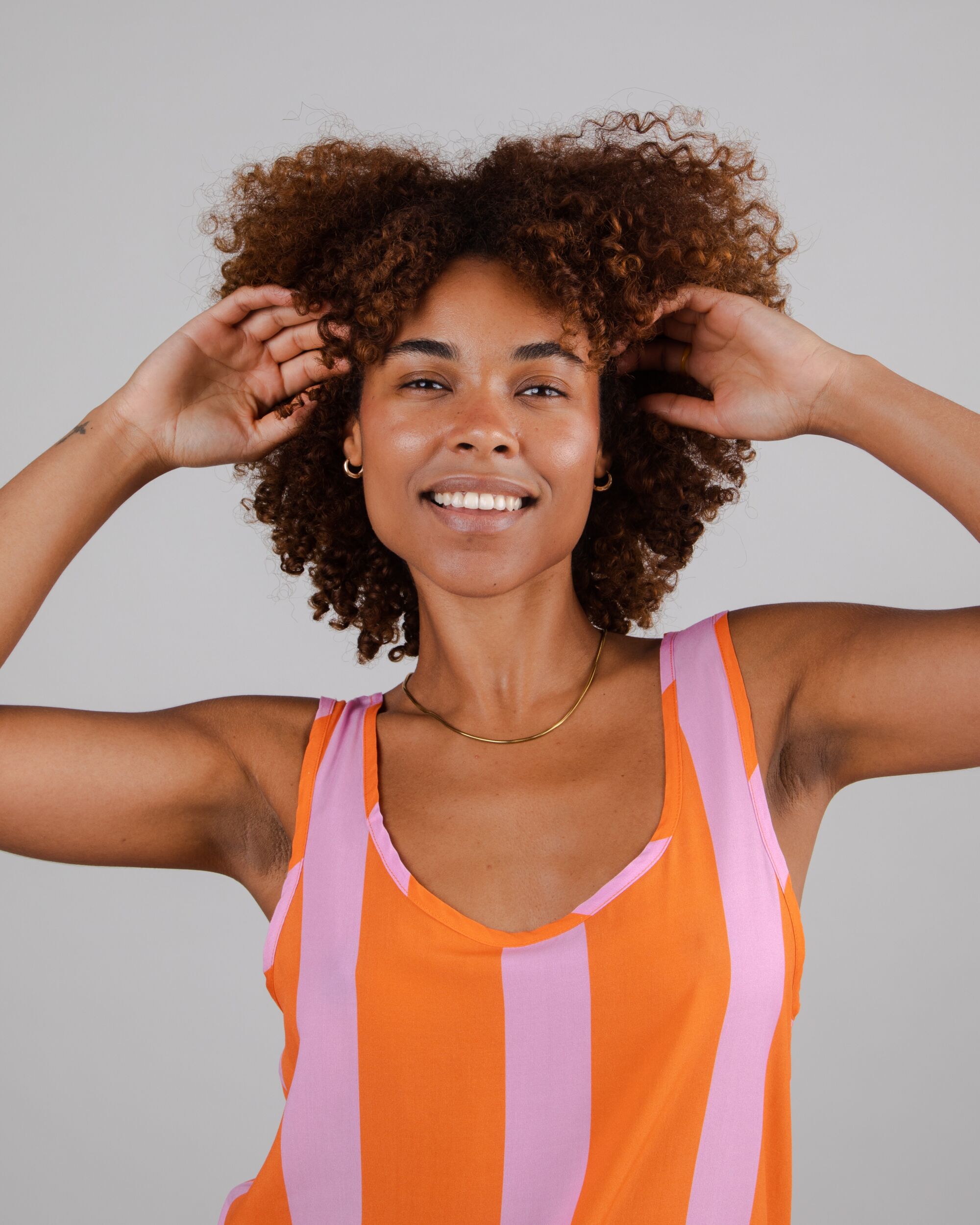 Project Cece | Color Block Tank Top Orange