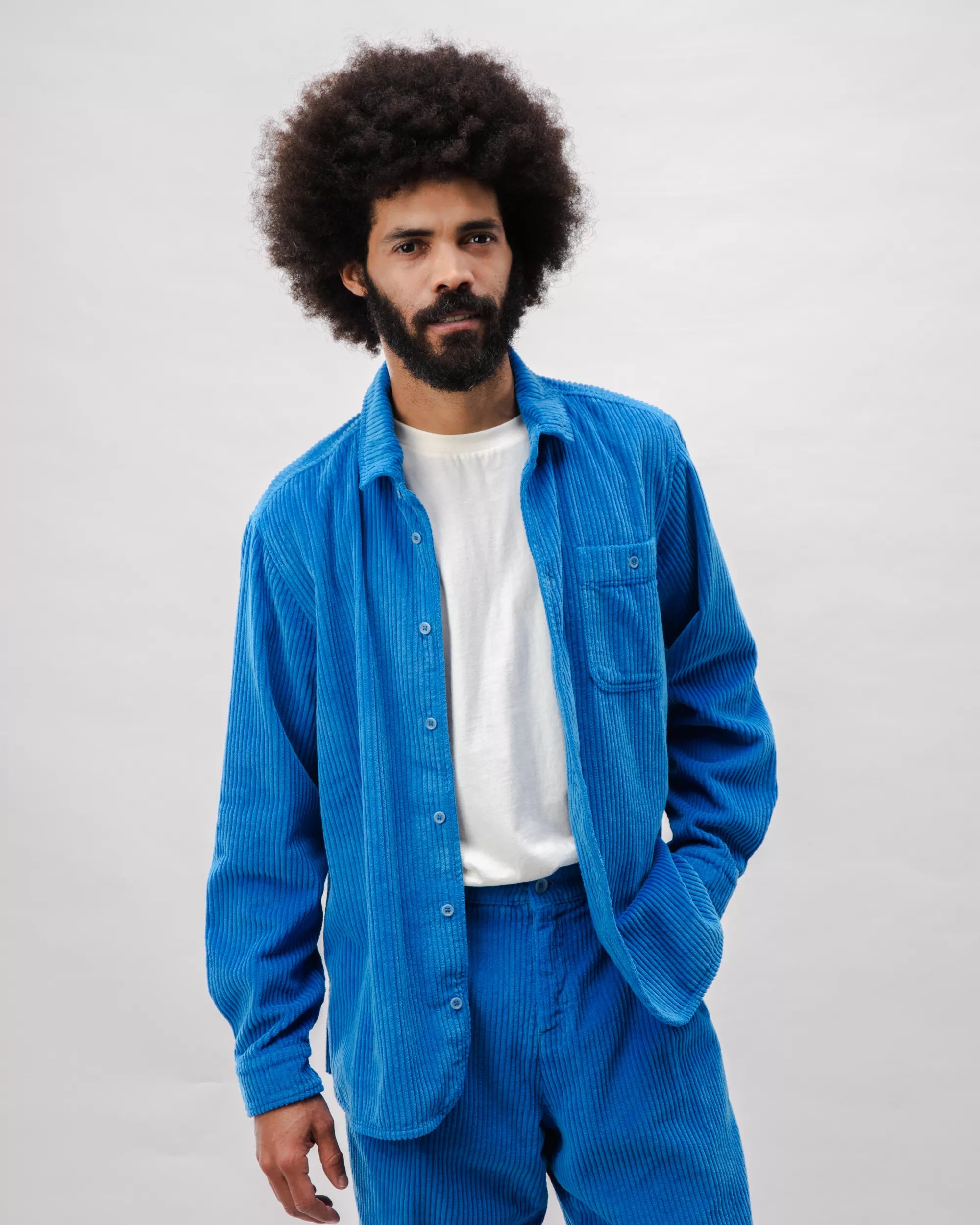 Project Cece | Corduroy Overshirt Blue
