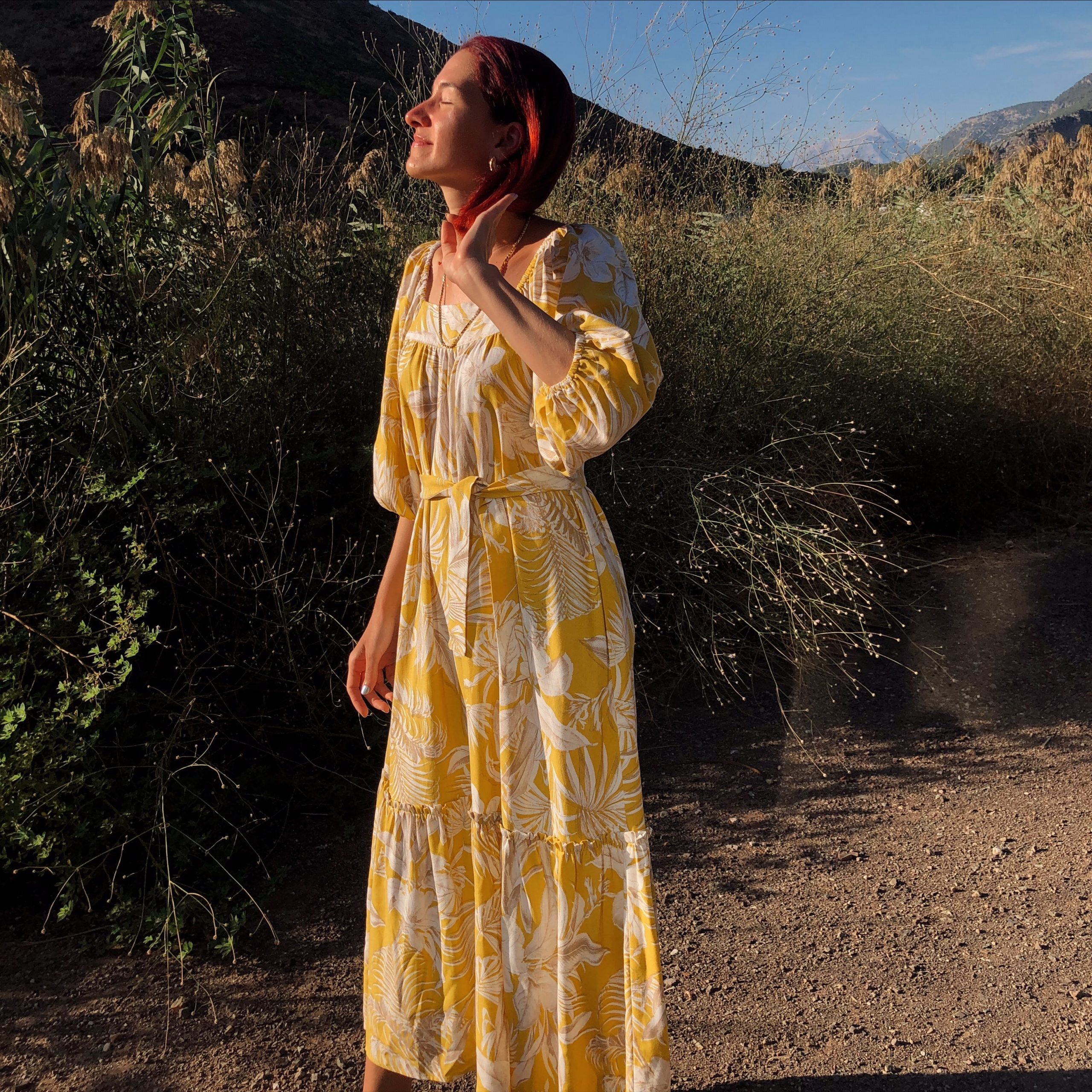 美品　maxi linen dress chieko+ Project Cece | Sunshine Linen Maxi Dress