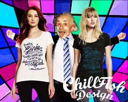 Einstein Fish Quote Bamboe Dames T-shirt - Wit from ChillFish Design Einstein Fish Quote Bamboe Dames T-shirt - Wit from ChillFish Design